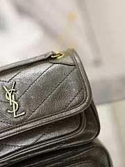 YSL Niki Mini In Vintage Leather Green - 18x12.5x5cm - 3
