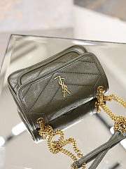 YSL Niki Mini In Vintage Leather Green - 18x12.5x5cm - 2