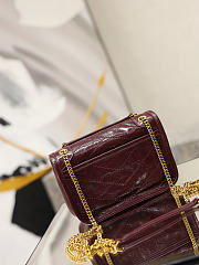 YSL Niki Mini In Vintage Leather Burgundy - 18x12.5x5cm - 3