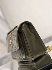 YSL Niki Baby In Vintage Leather Green - 21x16x7.5cm - 6