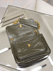 YSL Niki Baby In Vintage Leather Green - 21x16x7.5cm - 4
