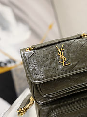 YSL Niki Baby In Vintage Leather Green - 21x16x7.5cm - 3