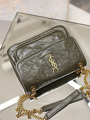 YSL Niki Baby In Vintage Leather Green - 21x16x7.5cm - 2