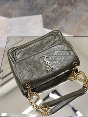 YSL Niki Medium In Vintage Leather Green - 28x20x8.5cm - 4