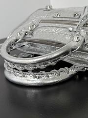 Balenciaga Le City Bag Mini in Silver Arena Lambskin - 23.8x16x6.3cm - 4