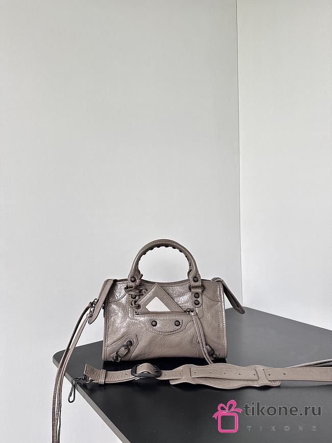 Balenciaga Le City Bag Mini in Taupe Arena Lambskin - 23.8x16x6.3cm - 1