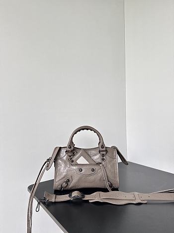Balenciaga Le City Bag Mini in Taupe Arena Lambskin - 23.8x16x6.3cm