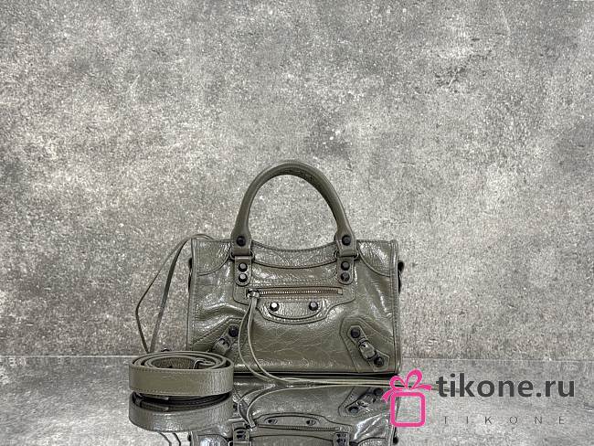 Balenciaga Le City Bag Mini in Green Arena Lambskin - 23.8x16x6.3cm - 1