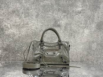 Balenciaga Le City Bag Mini in Green Arena Lambskin - 23.8x16x6.3cm
