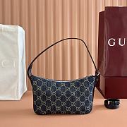 Gucci Lady Lunetta Small Shoulder Bag In Dark Blue GG Denim ‎874743 - 22x14x5.5cm - 6