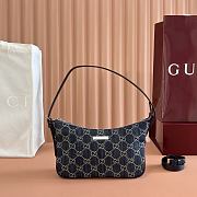 Gucci Lady Lunetta Small Shoulder Bag In Dark Blue GG Denim ‎874743 - 22x14x5.5cm - 5