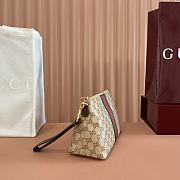 Gucci Small GG Pouch with Web Sand and Brown GG Canvas 875821 - 25.5x15x10cm - 4