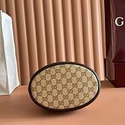 Gucci Mini Bucket Bag With Web Sand and Brown GG Canvas 876060 - 19.5x15.5x10.5cm - 3
