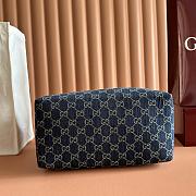 Gucci Melrose Medium Boston Bag Dark Blue GG Denim 875228 - 29x14x15cm - 6