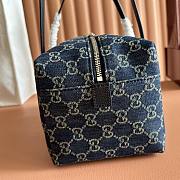 Gucci Melrose Medium Boston Bag Dark Blue GG Denim 875228 - 29x14x15cm - 4