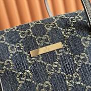 Gucci Melrose Medium Boston Bag Dark Blue GG Denim 875228 - 29x14x15cm - 3