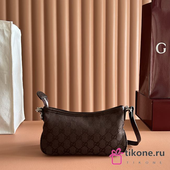 Gucci Gossip Small Shoulder Bag Dark Brown GG Canvas 875847 - 21x11.5x3cm - 1