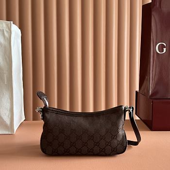 Gucci Gossip Small Shoulder Bag Dark Brown GG Canvas 875847 - 21x11.5x3cm