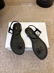 Celine Bay Triomphe Thong Sandal In Supple Calfskin Black - 4