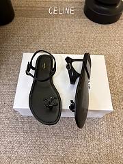 Celine Bay Triomphe Thong Sandal In Supple Calfskin Black - 3