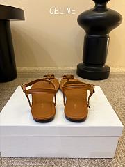 Celine Bay Triomphe Thong Sandal In Supple Calfskin Brown - 4