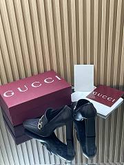 Gucci Loafer Pump With Horsebit Black Leather 832443 - 6
