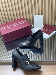 Gucci Loafer Pump With Horsebit Black Leather 832443 - 4