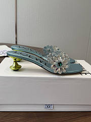 Loewe Toy Crystal Flowers Sandal in PVC Turquoise/Green - 3