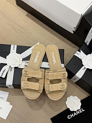 Chanel Mules Suede Kidskin Beige G47043 - 1