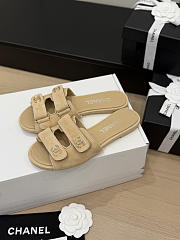 Chanel Mules Suede Kidskin Beige G47043 - 4