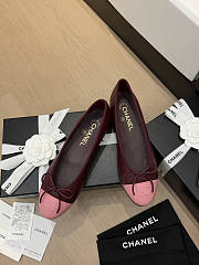 Chanel Ballet Flats Lambskin Burgundy & Pink G02819 - 5
