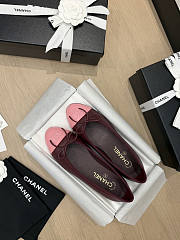 Chanel Ballet Flats Lambskin Burgundy & Pink G02819 - 2