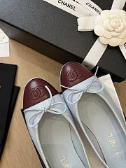 Chanel Ballet Flats Lambskin Blue & Burgundy G02819 - 4