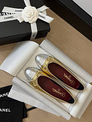 Chanel Ballet Flats Crackled Laminated Calfskin & Laminated Lambskin Gold & Silver G02819 - 2