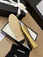 Chanel Ballet Flats Crackled Laminated Calfskin & Laminated Lambskin Gold & Silver G02819 - 4