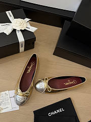 Chanel Ballet Flats Crackled Laminated Calfskin & Laminated Lambskin Gold & Silver G02819 - 5
