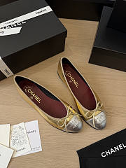 Chanel Ballet Flats Crackled Laminated Calfskin & Laminated Lambskin Gold & Silver G02819 - 6