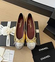 Chanel Ballet Flats Crackled Laminated Calfskin & Laminated Lambskin Gold & Silver G02819 - 1