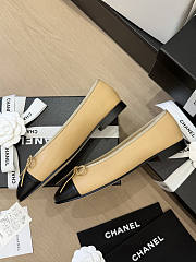 Chanel Ballet Flats Lambskin Beige & Black G02819 - 6