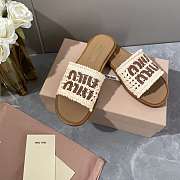 Miumiu Crochet and Leather Slides Ivory 5XX667 - 5