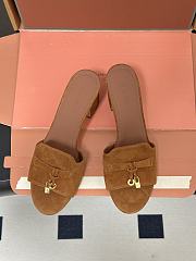 Loro Piana Summer Charms Sandal Suede Goatskin Wot (E449)  - 4