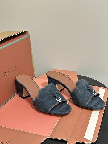 Loro Piana Summer Charms Sandal Suede Goatskin Blue Green (705Y)