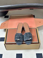 Loro Piana Summer Charms Sandal Suede Goatskin Blue Green (705Y) - 4