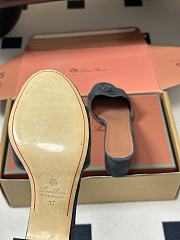 Loro Piana Summer Charms Sandal Suede Goatskin Blue Green (705Y) - 3