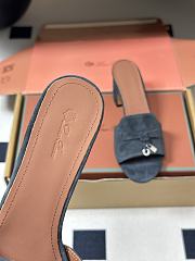Loro Piana Summer Charms Sandal Suede Goatskin Blue Green (705Y) - 2