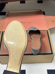 Loro Piana Summer Charms Sandal Suede Goatskin Army Gray (506Z) - 5