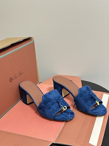 Loro Piana Summer Charms Sandal Suede Goatskin Ocean Cavern (W1IT)