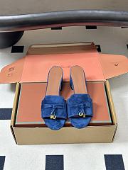 Loro Piana Summer Charms Sandal Suede Goatskin Ocean Cavern (W1IT) - 5