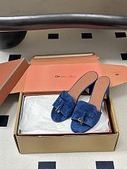 Loro Piana Summer Charms Sandal Suede Goatskin Ocean Cavern (W1IT) - 4