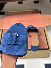 Loro Piana Summer Charms Sandal Suede Goatskin Ocean Cavern (W1IT) - 2
